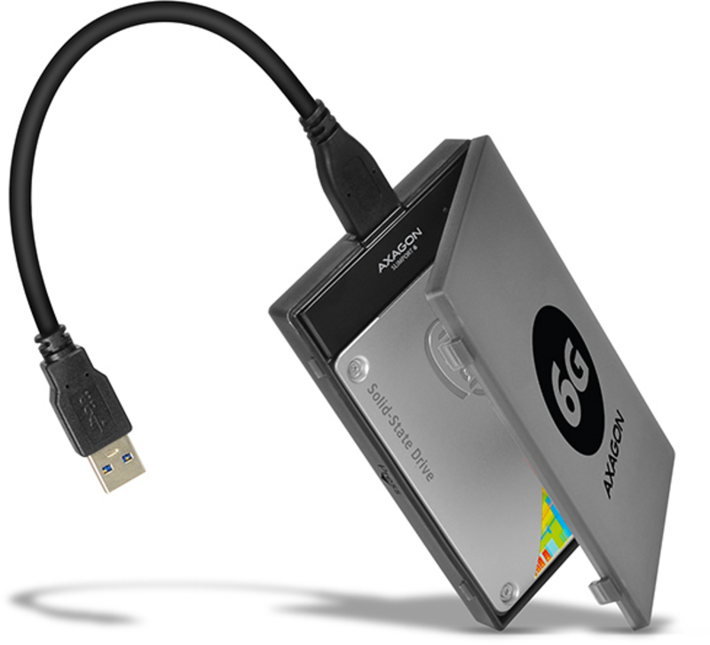 Adaptador AXAGON ADSA-1S6 SLIMPort6, USB 3.0, 2,5" SSD/HDD, SATA 6G - Caja Incluída