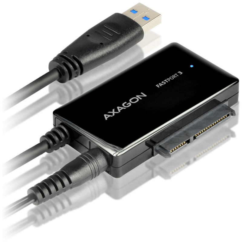 AXAGON - Adaptador AXAGON ADSA-FP3 FASTPort3, USB 3.0, HDD/SSD/ODD, SATA 6G HDD - inclui cargador