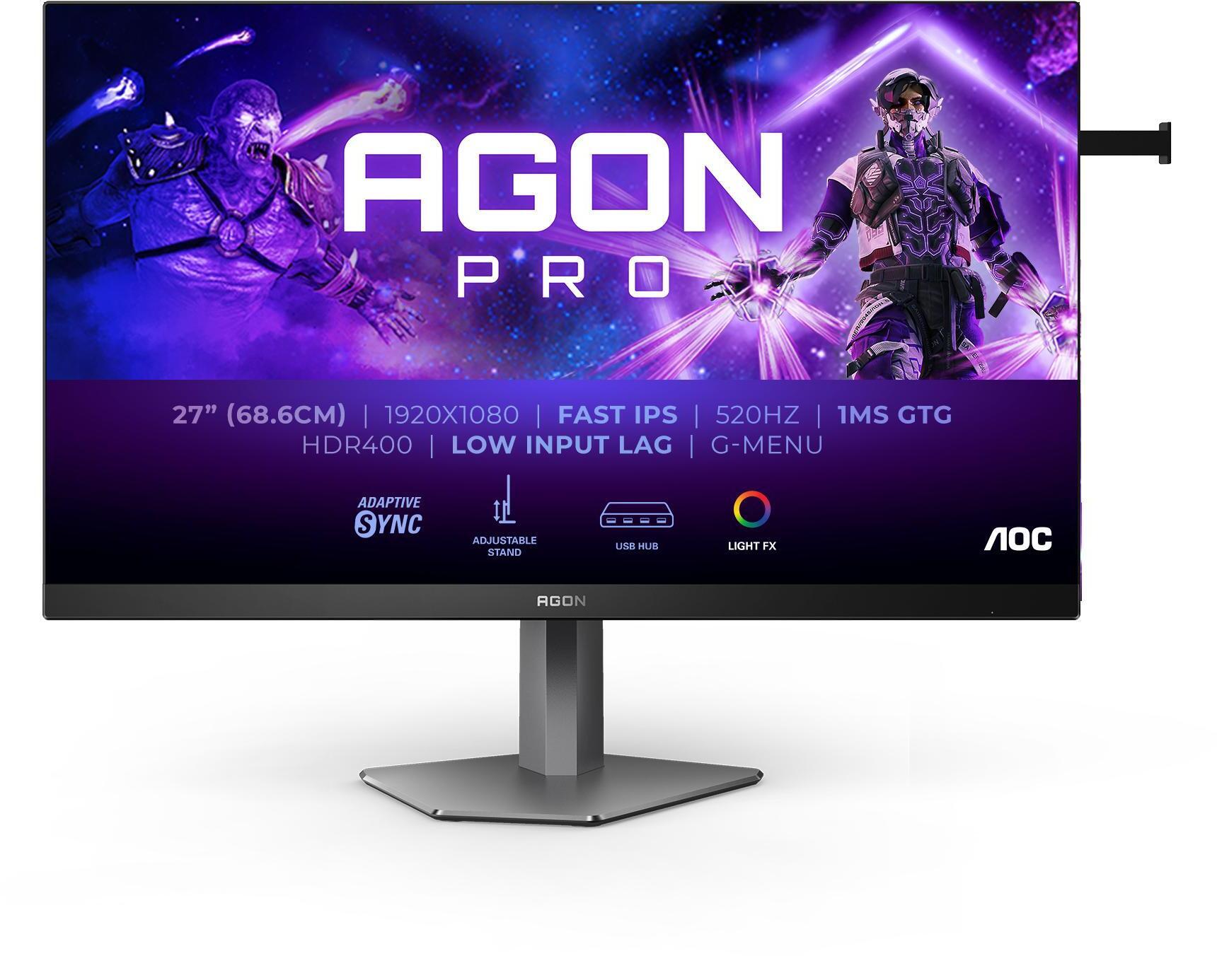 AOC - Monitor AGON by AOC PRO 27" AG276FK Fast IPS FHD 520Hz 0.5ms Adaptive Sync HDR400