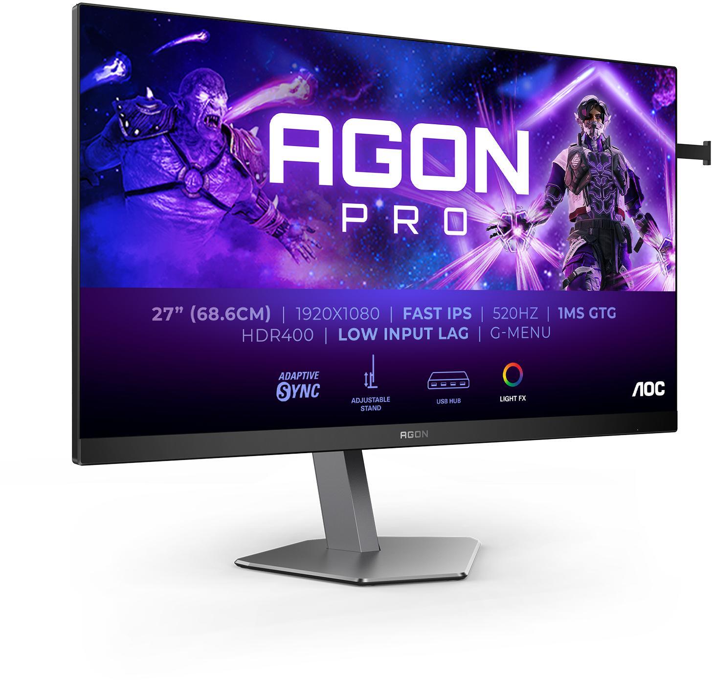 AOC - Monitor AGON by AOC PRO 27" AG276FK Fast IPS FHD 520Hz 0.5ms Adaptive Sync HDR400