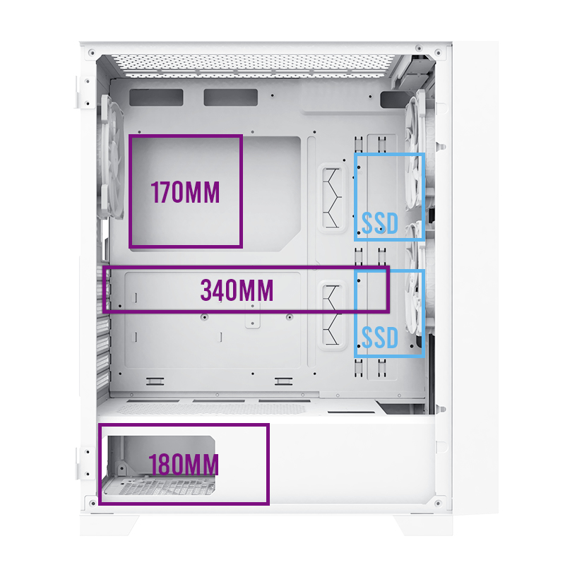 Montech - Caja ATX Montech AIR 1000 Lite Vidrio Templado Blanco