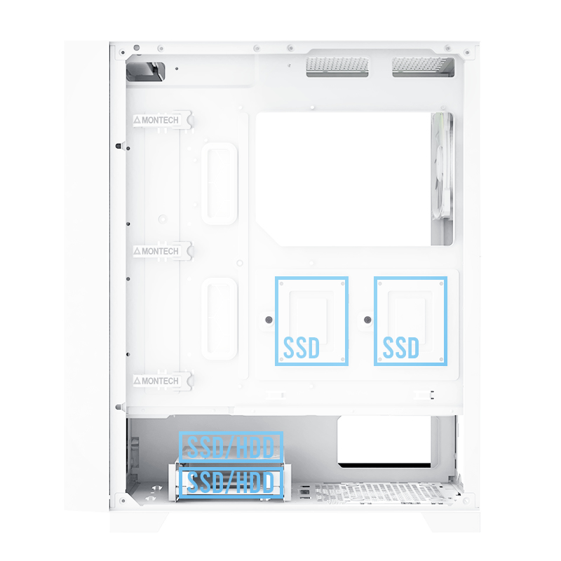 Montech - Caja ATX Montech AIR 1000 Lite Vidrio Templado Blanco