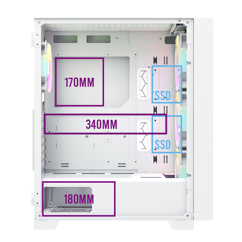 Montech - Caja ATX Montech AIR 1000 Premium Vidrio Templado Blanco