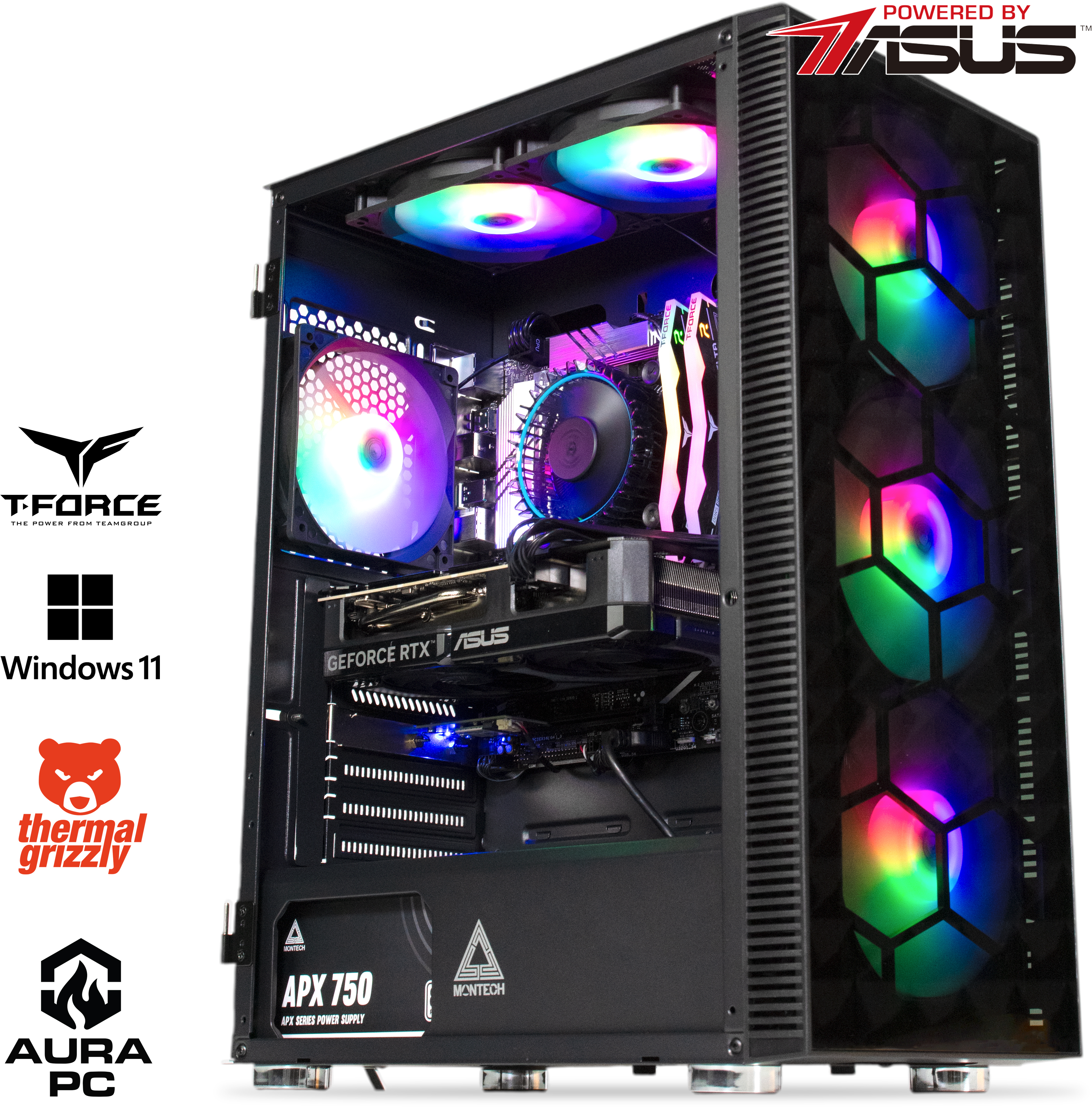 Picture of Picture of Ordenador AURA Gamer-PC Powered by ASUS Intel i5 14400F 32GB DDR5 1TB RTX 5060 Ti WiFi W11