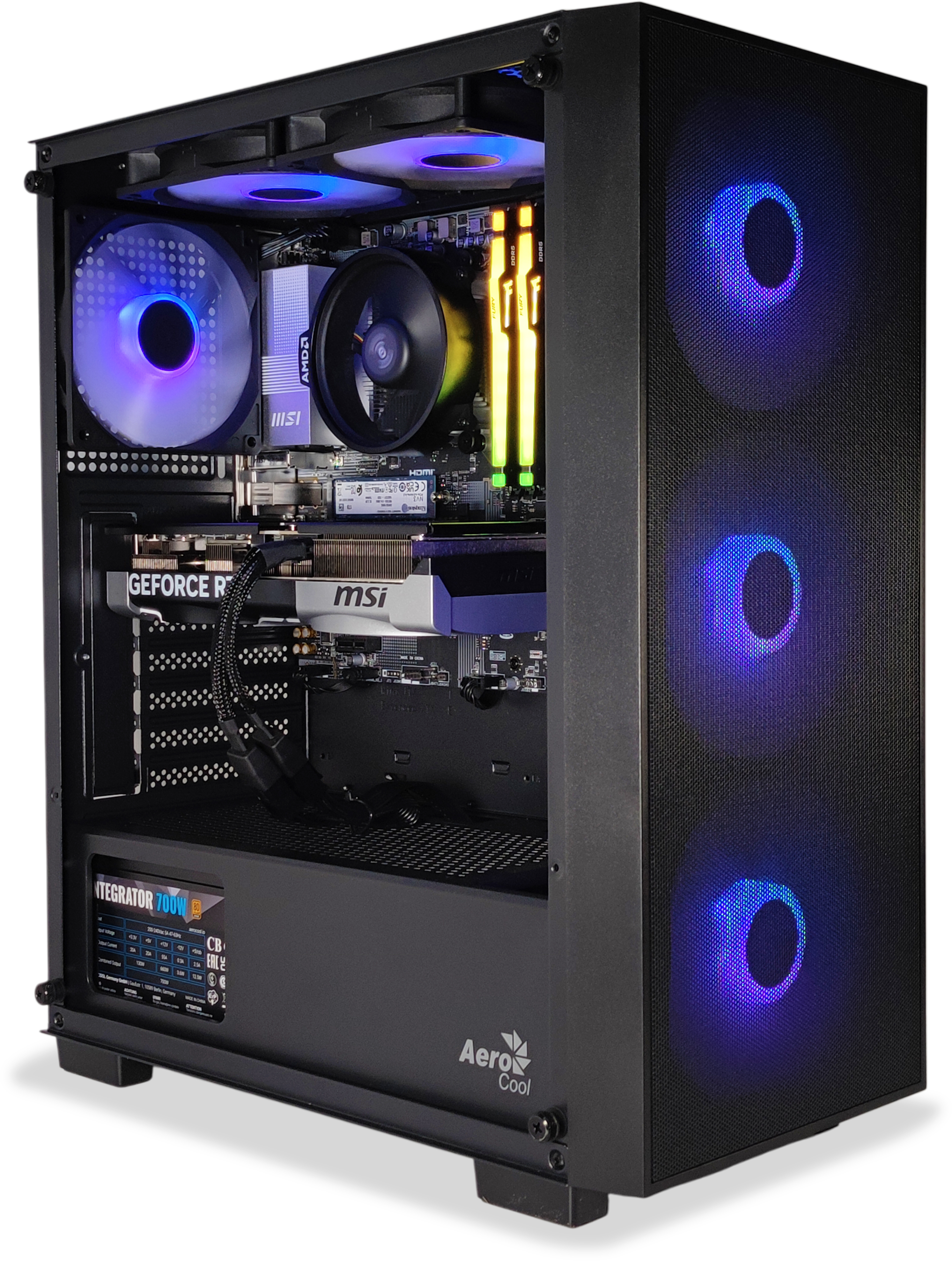AURA PC - Ordenador AURA Gamer-PC TEAM 7 EDITION Ryzen 5 7500F 32GB DDR5 1TB RTX 5070 WiFi W11