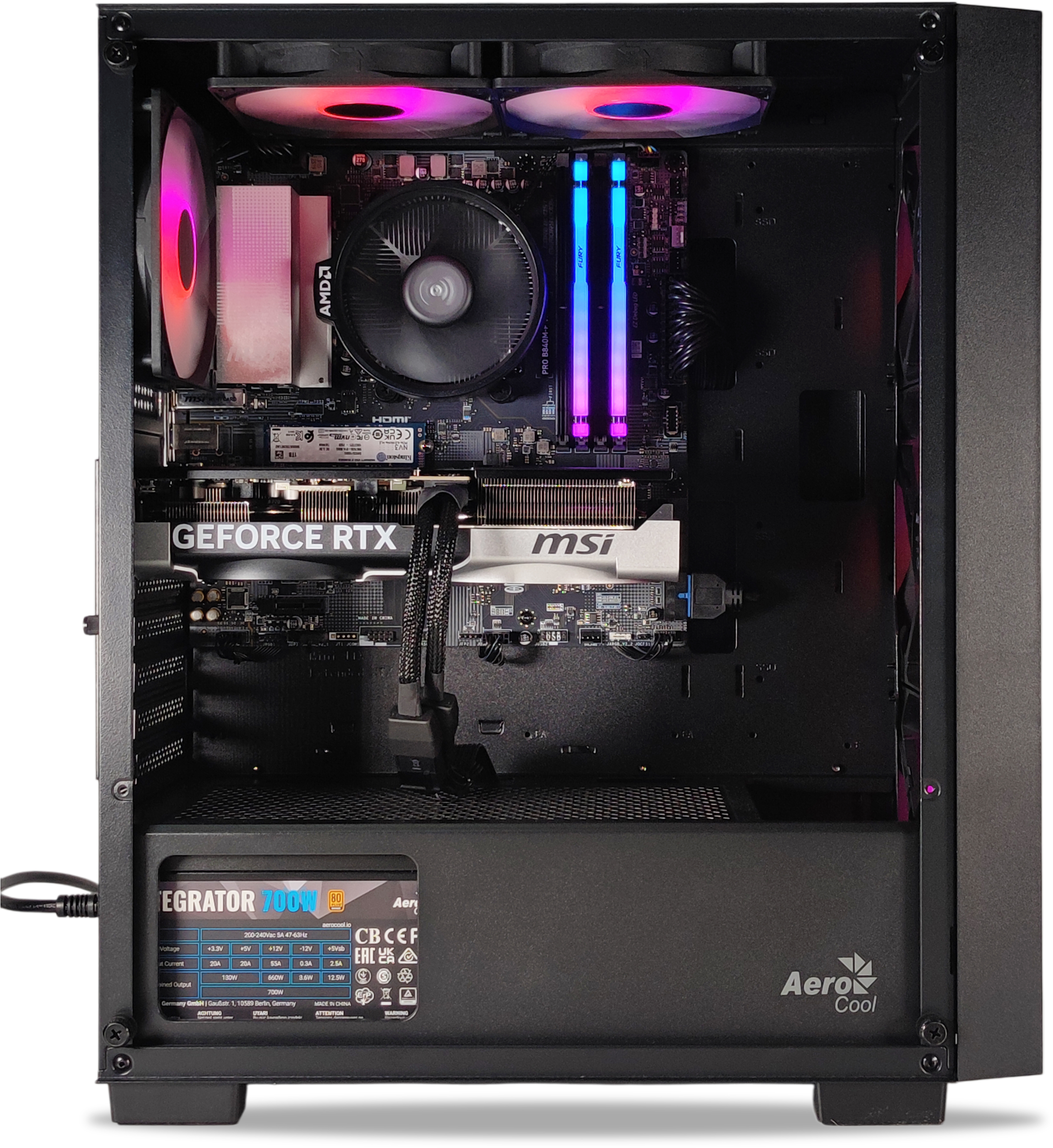 AURA PC - Ordenador AURA Gamer-PC TEAM 7 EDITION Ryzen 5 7500F 32GB DDR5 1TB RTX 5070 WiFi W11