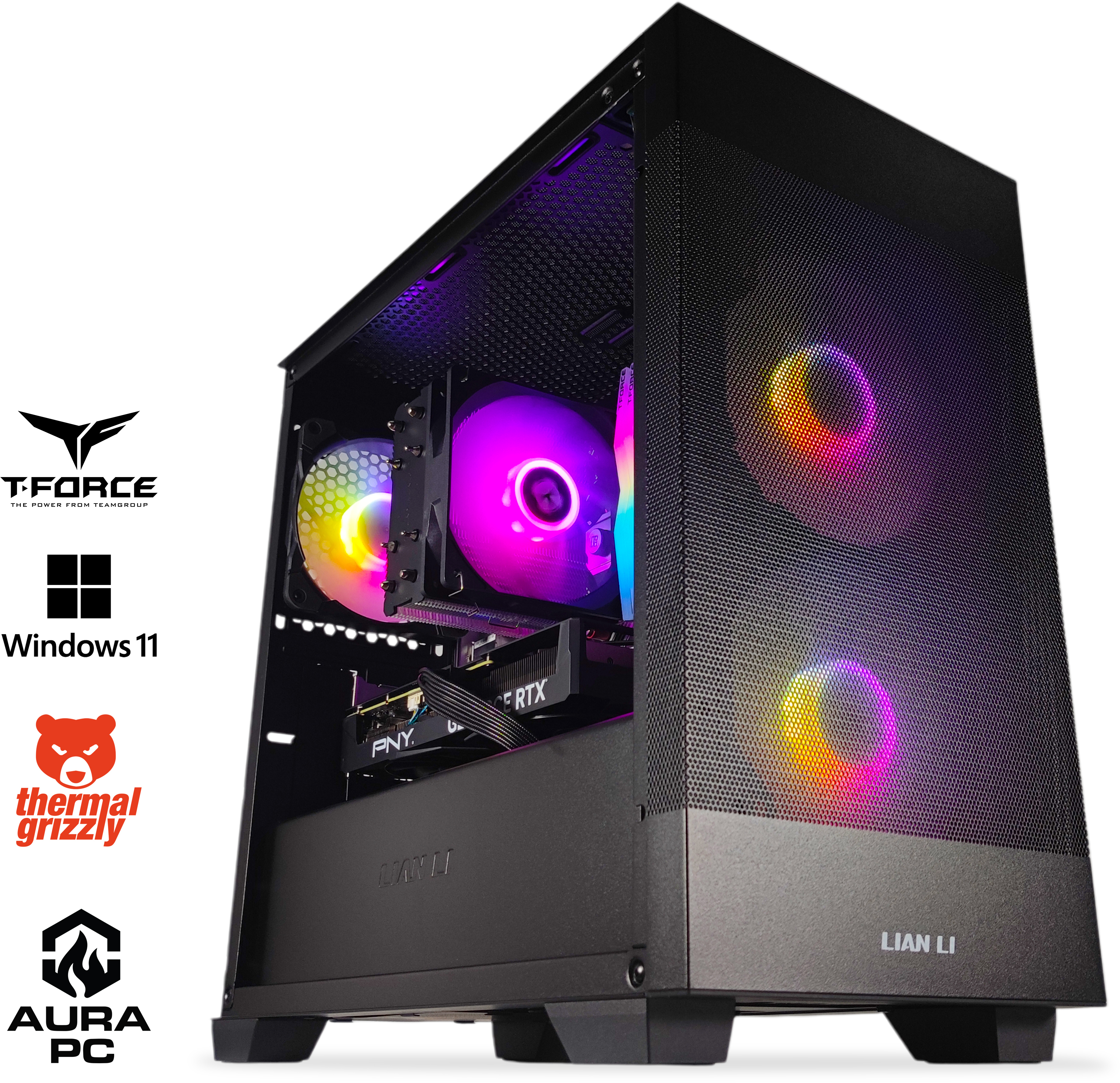 AURA PC - Ordenador AURA Gamer-PC Ryzen 7 5700X 32GB DDR4 1TB RTX 4060 Ti WiFi W11