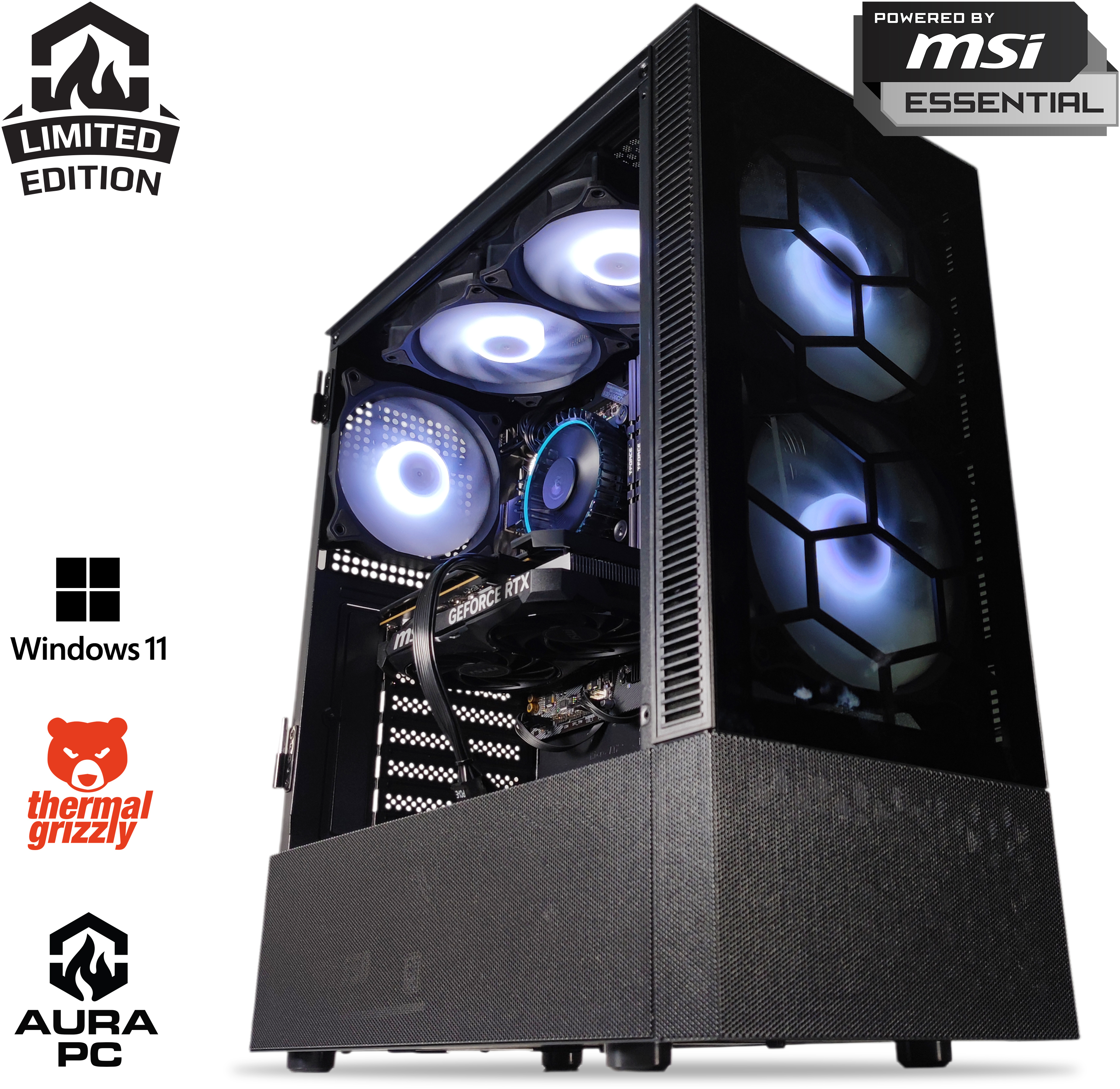 AURA PC - Ordenador AURA Limited-PC Intel i5 12400F 16GB DDR4 1TB RTX 4060 W11