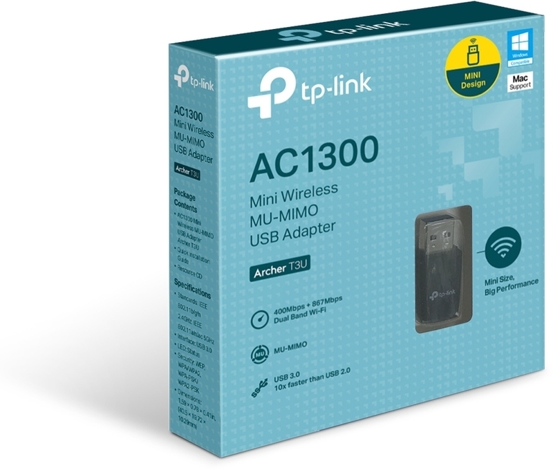 Adaptador USB TP-Link Archer T3U Wi-Fi AC1300 MU-MIMO USB 3.0