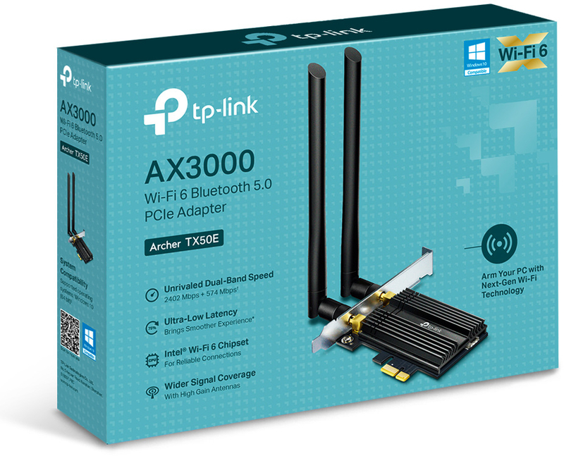 TP-Link - Tarjeta de Red TP-Link PCI Express Archer TX50E Wi-Fi AX3000 MU-MIMO + Bluetooth