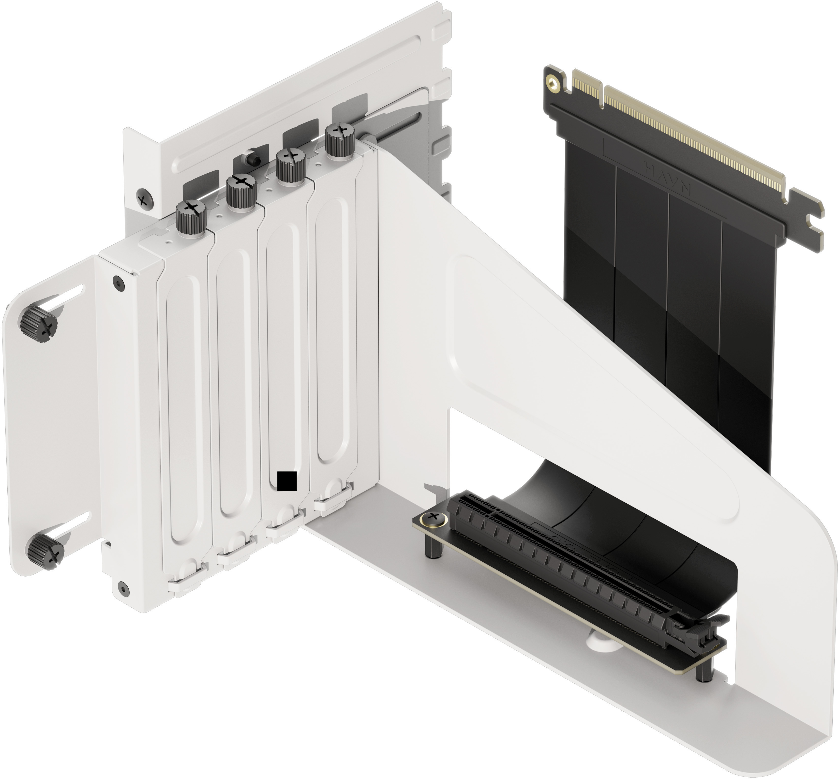 Soporte Vertical GPU con Riser - HAVN HS 420 Blanco