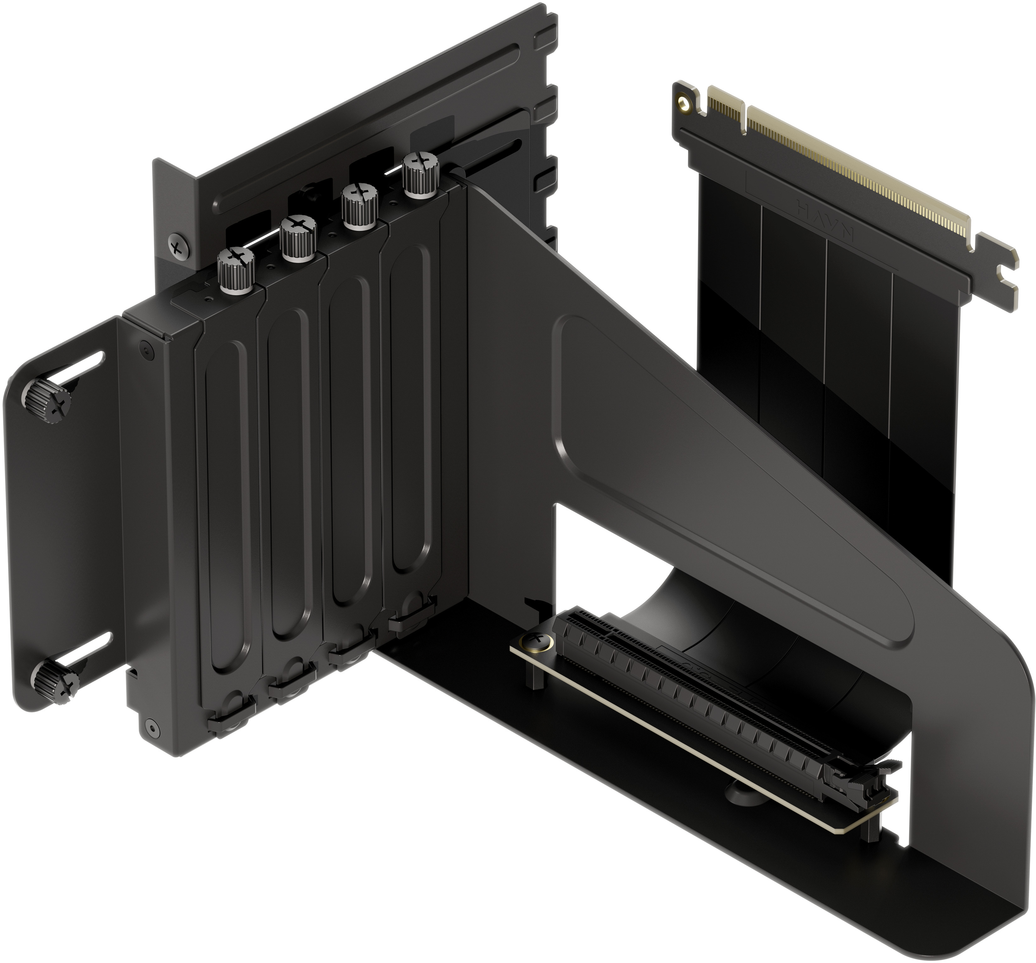 Soporte Vertical GPU con Riser - HAVN HS 420 Negro