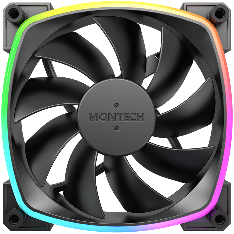 Montech - Ventilador Montech AX120 PWM ARGB PWM 120mm Negro (Pack 3)