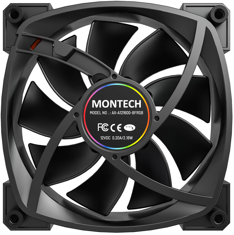 Montech - Ventilador Montech AX120 PWM ARGB PWM 120mm Negro (Pack 3)