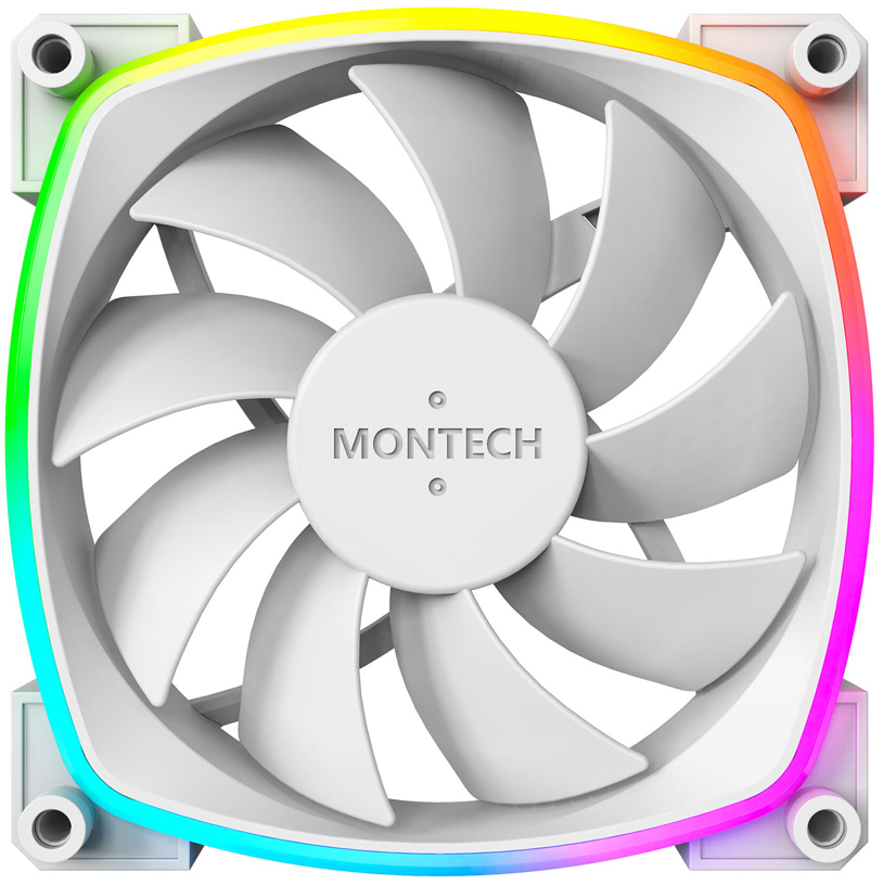 Montech - Ventilador Montech AX120 PWM ARGB PWM 120mm Blanco (Pack 3)