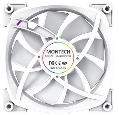 Montech - Ventilador Montech AX120 PWM ARGB PWM 120mm Blanco