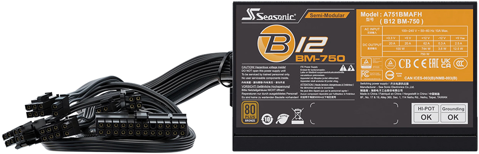 Seasonic - Fuente Semi-Modular Seasonic B12 BM 750W 80+ Bronze