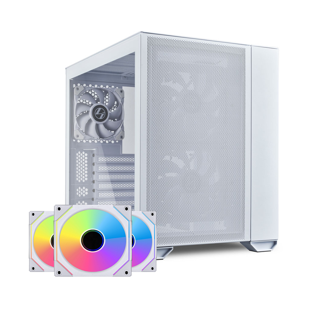  - Bundle Caja ATX Lian Li O11 AIR MINI Blanca + Pack 3 Ventiladores Lian Li UNI FAN SL120 Infinity RGB Blancos