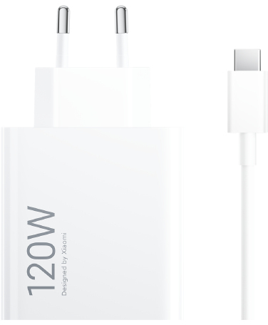 Xiaomi - Cargador de carga Rápida Xiaomi 120W HyperCharge Combo USB Tipo-A Blanco + Cable USB-A a USB-C