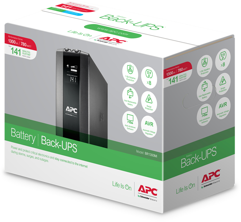 APC - UPS APC Back-UPS Pro BR 1300VA 8 Tomas AVR Interfaz LCD