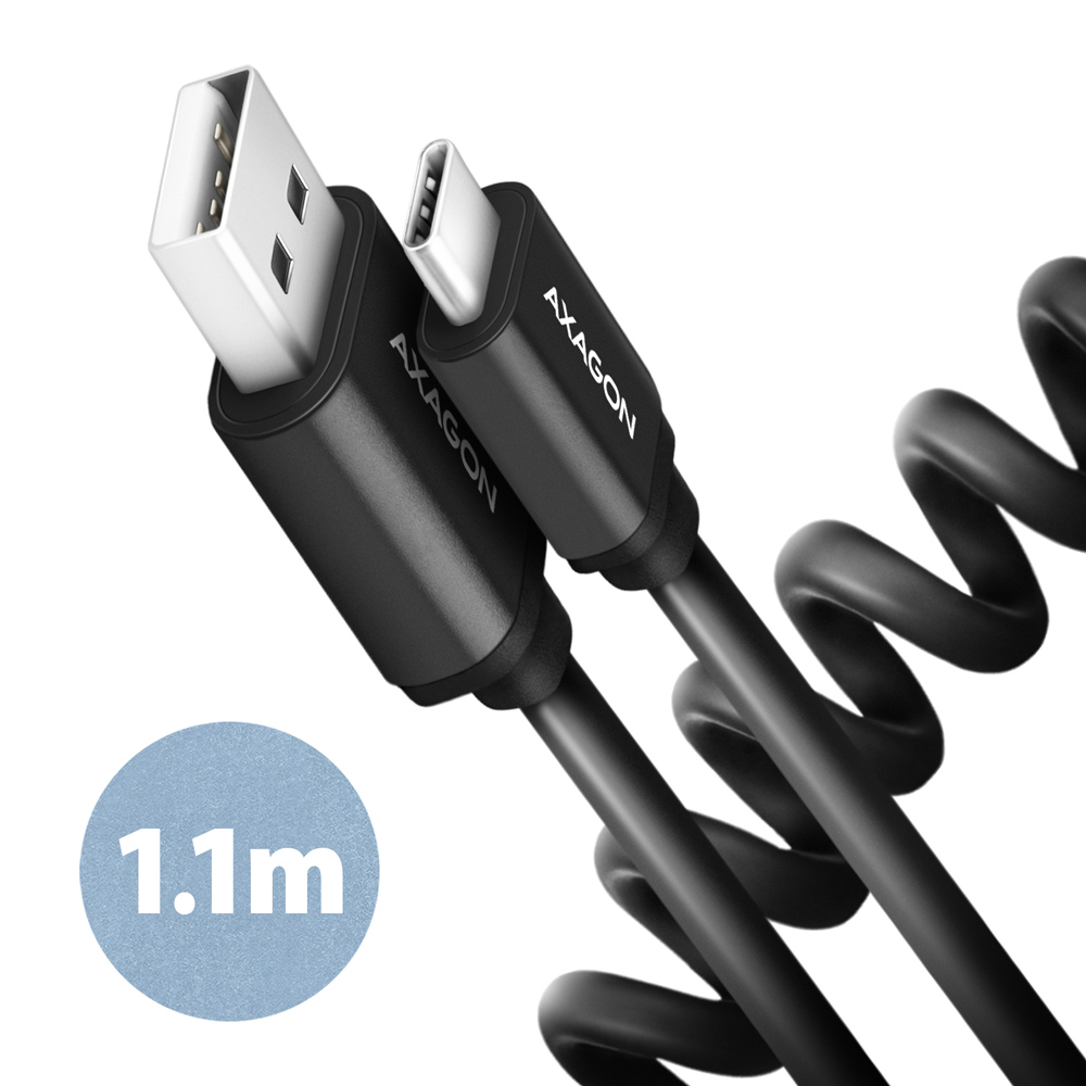 Cable AXAGON BUCM-AM20TB USB-C  <-> USB-A, 1m, USB 2.0, 2.4A, ALU, PVC