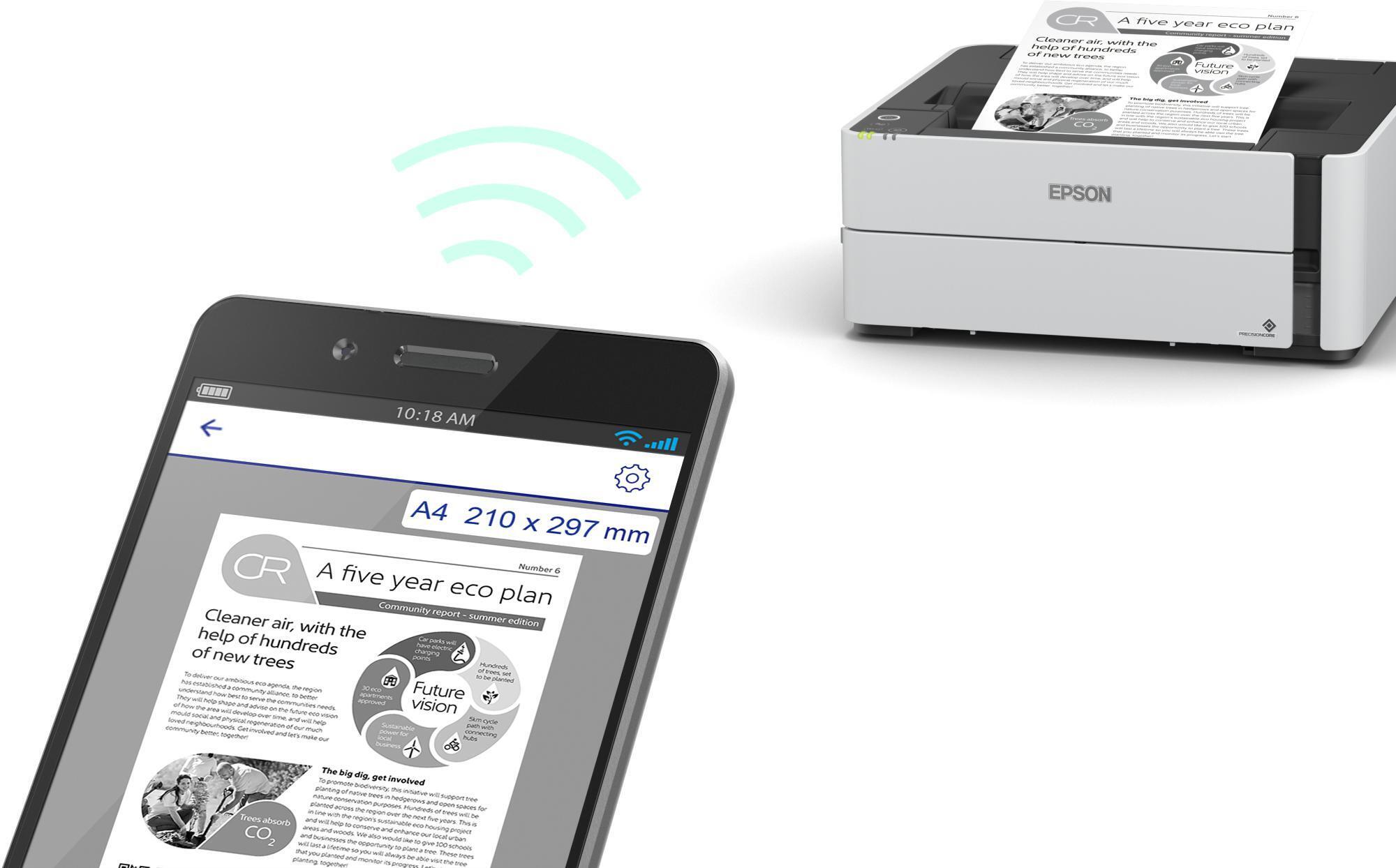  - Impresora Epson EcoTank ET-M1180 Wi-Fi Monocromo