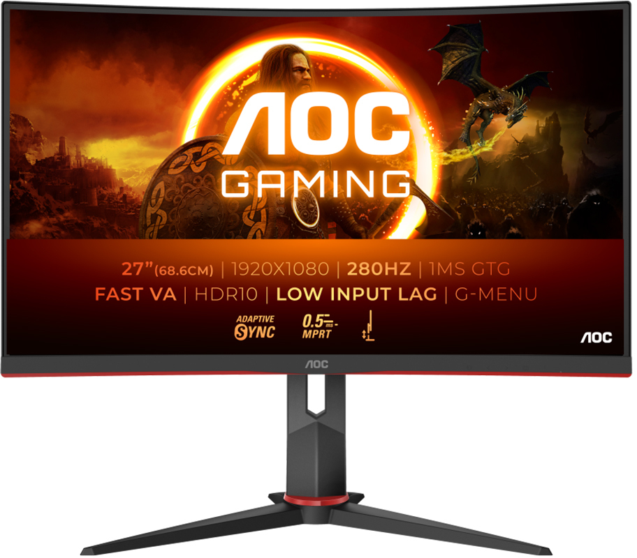 Monitor Curvo AOC Gaming 27" C27G2Z3/BK Fast VA FHD 280Hz 0.5ms