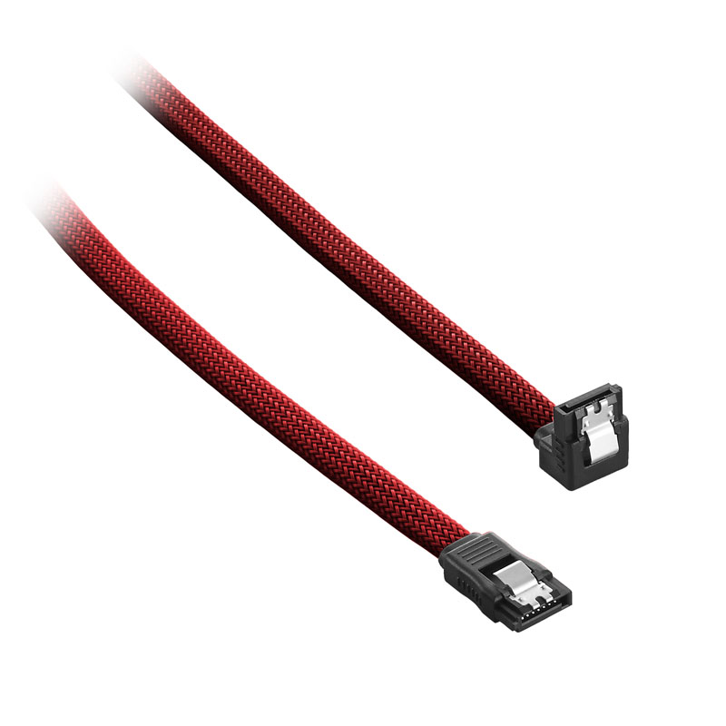 Cable SATA III 90º CableMod ModMesh 60cm - Rojo Sangre