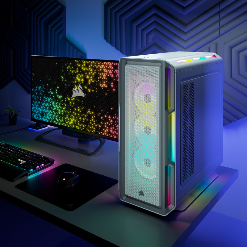 Corsair - Torre ATX Corsair 5000T iCUE RGB Blanco Cristal Templado