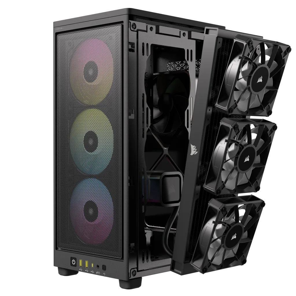 Corsair - Torre Mini-ITX Corsair iCue 2000D RGB Negro Cristal Templado