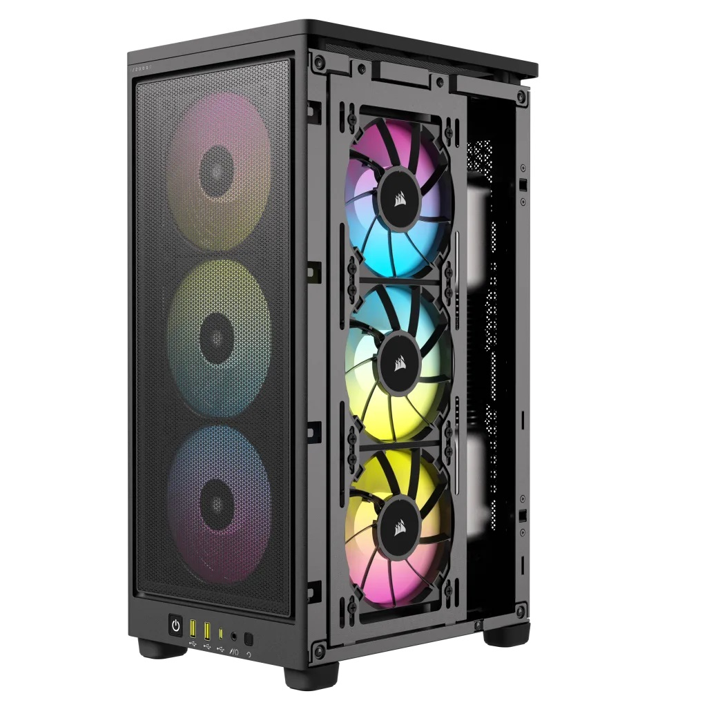 Corsair - Torre Mini-ITX Corsair iCue 2000D RGB Negro Cristal Templado