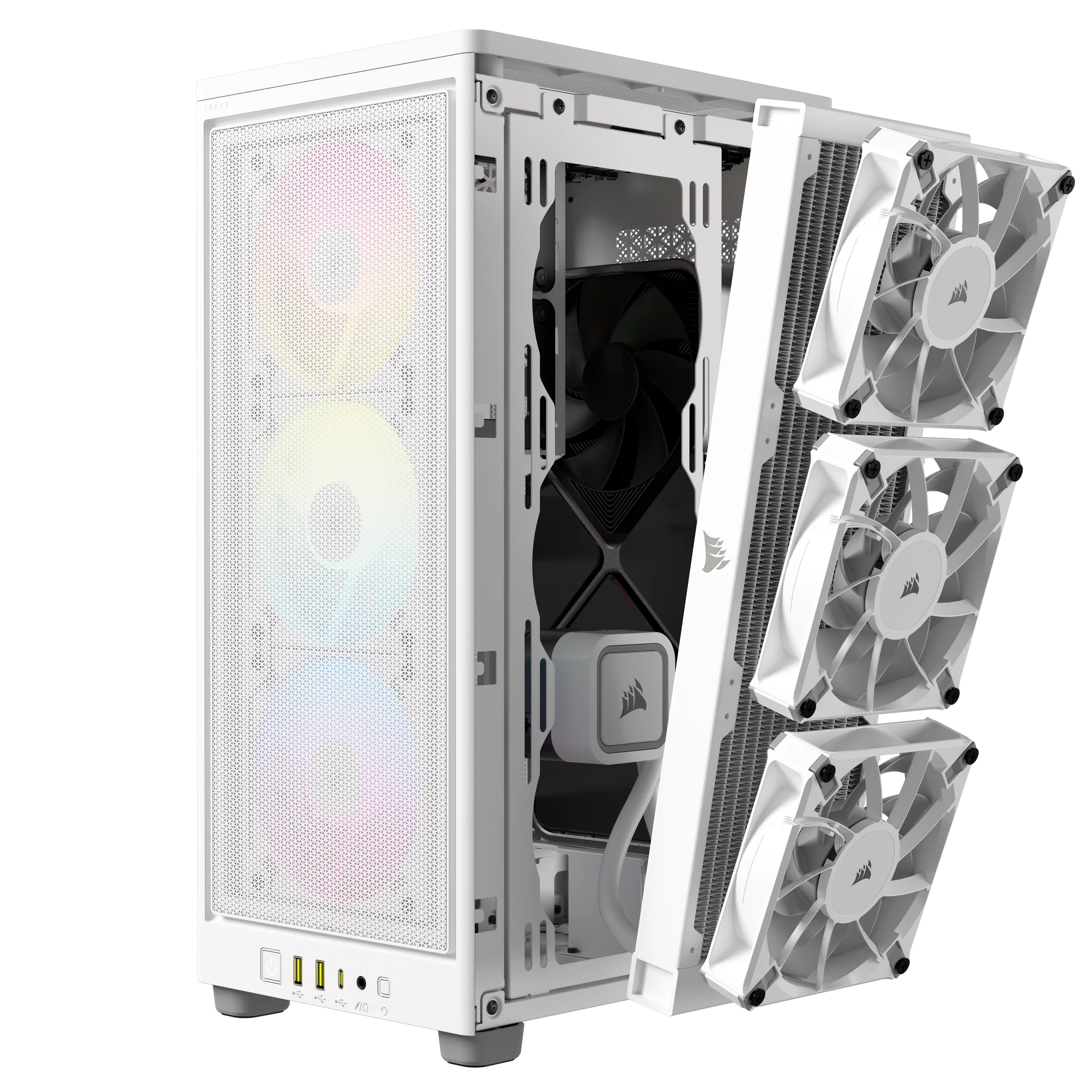 Corsair - Torre Mini-ITX Corsair iCue 2000D RGB Blanco Cristal Templado
