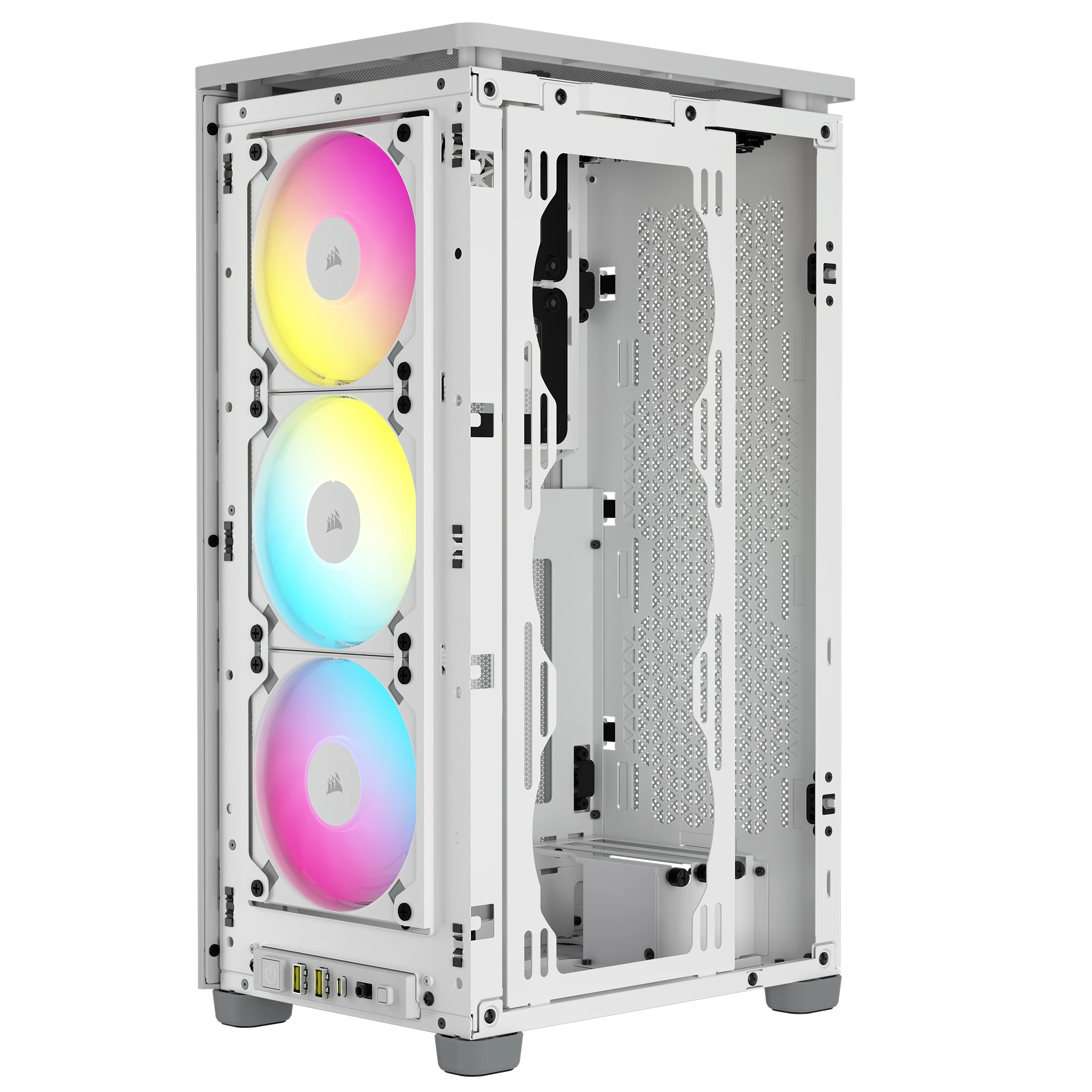 Corsair - Torre Mini-ITX Corsair iCue 2000D RGB Blanco Cristal Templado