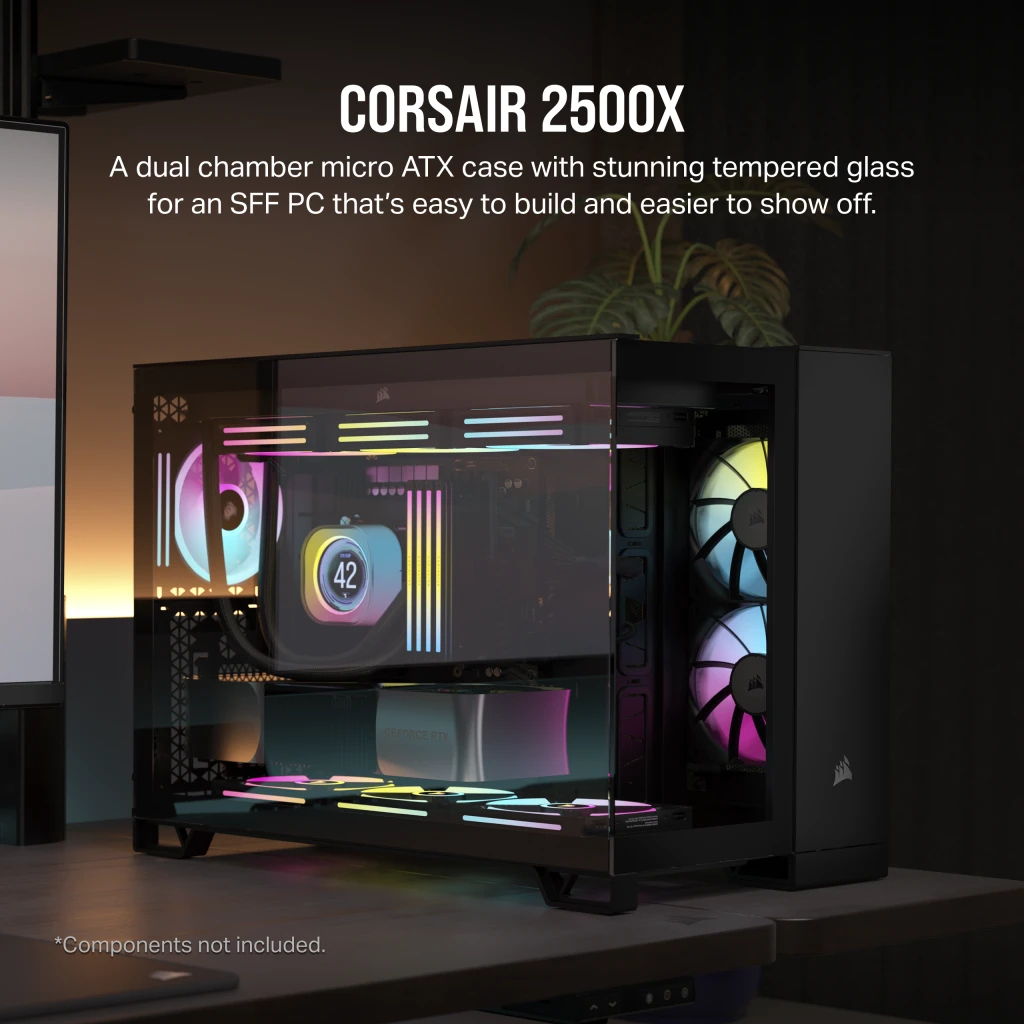 Corsair - Torre Micro-ATX Corsair 2500X Negro Cristal Templado