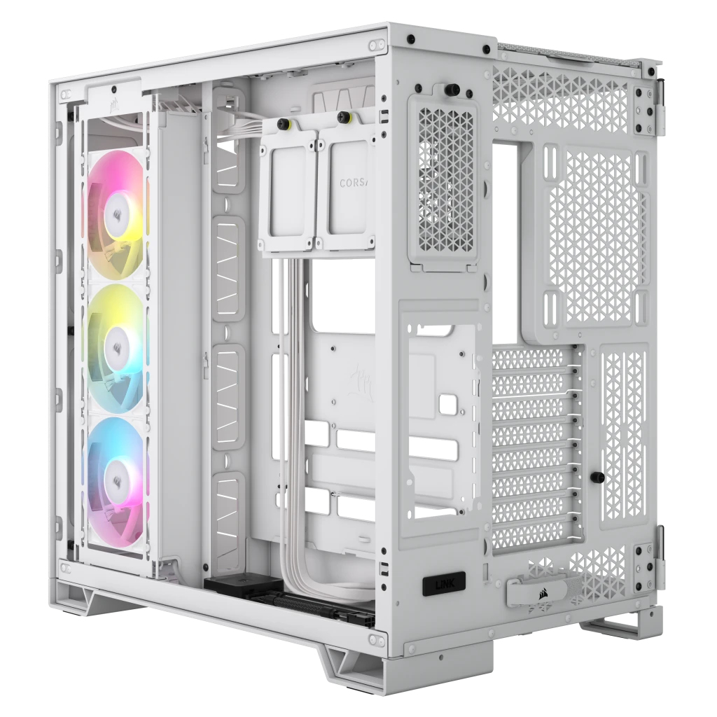 Corsair - Torre ATX Corsair iCue LINK 6500X Blanco Cristal Templado