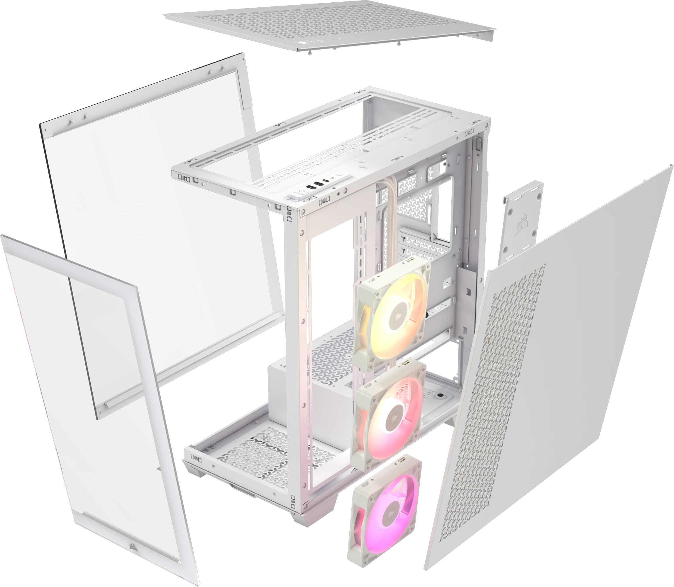 Corsair - Torre ATX Corsair iCUE LINK 3500X RGB Blanco Cristal Templado