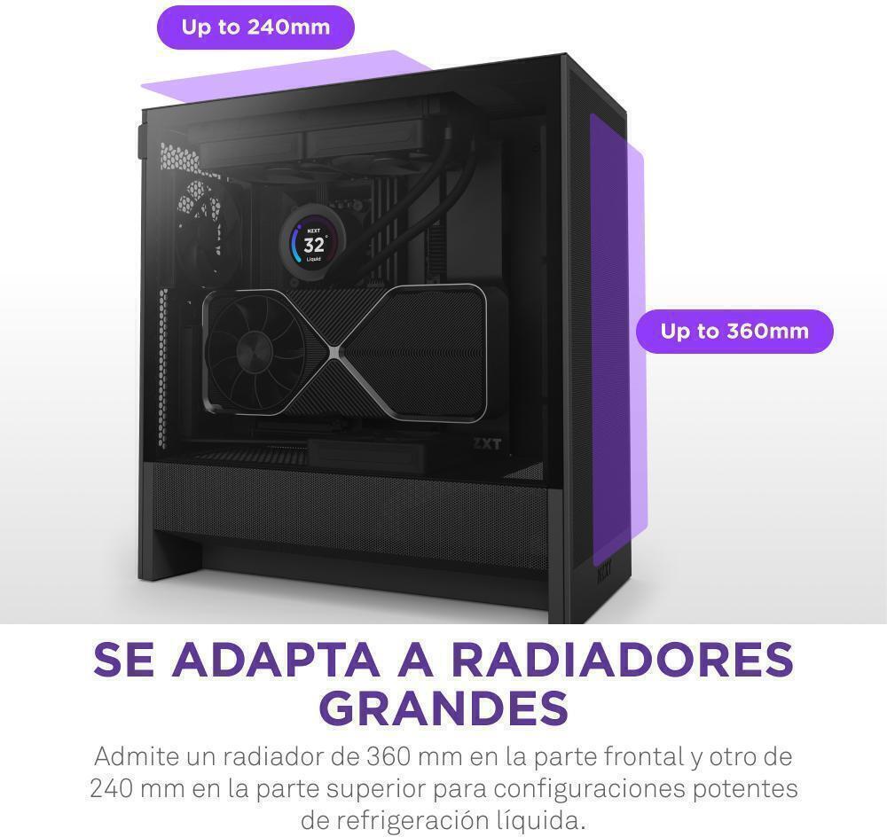 NZXT - Torre  ATX NZXT H5 Flow Compact Negra