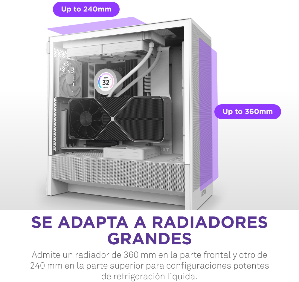 NZXT - Torre  ATX NZXT H5 Flow Compact Blanca