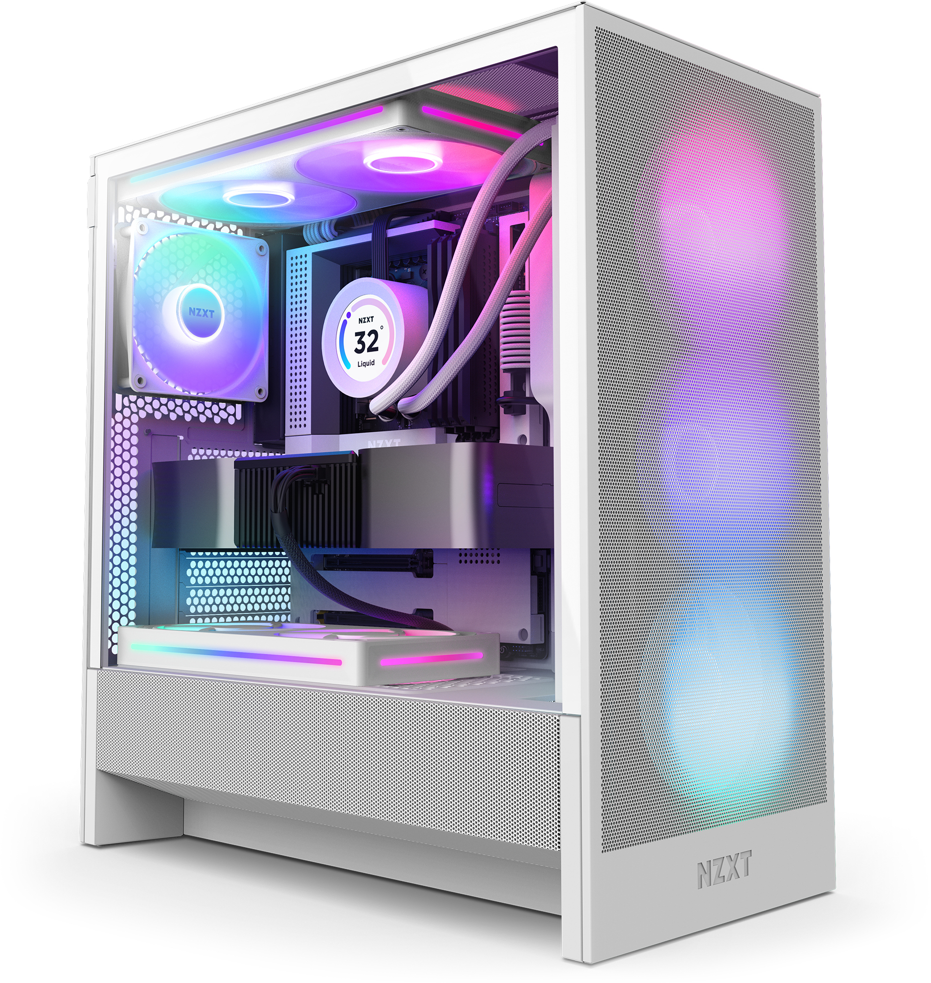 Torre  ATX NZXT H5 Flow RGB Compact Blanca