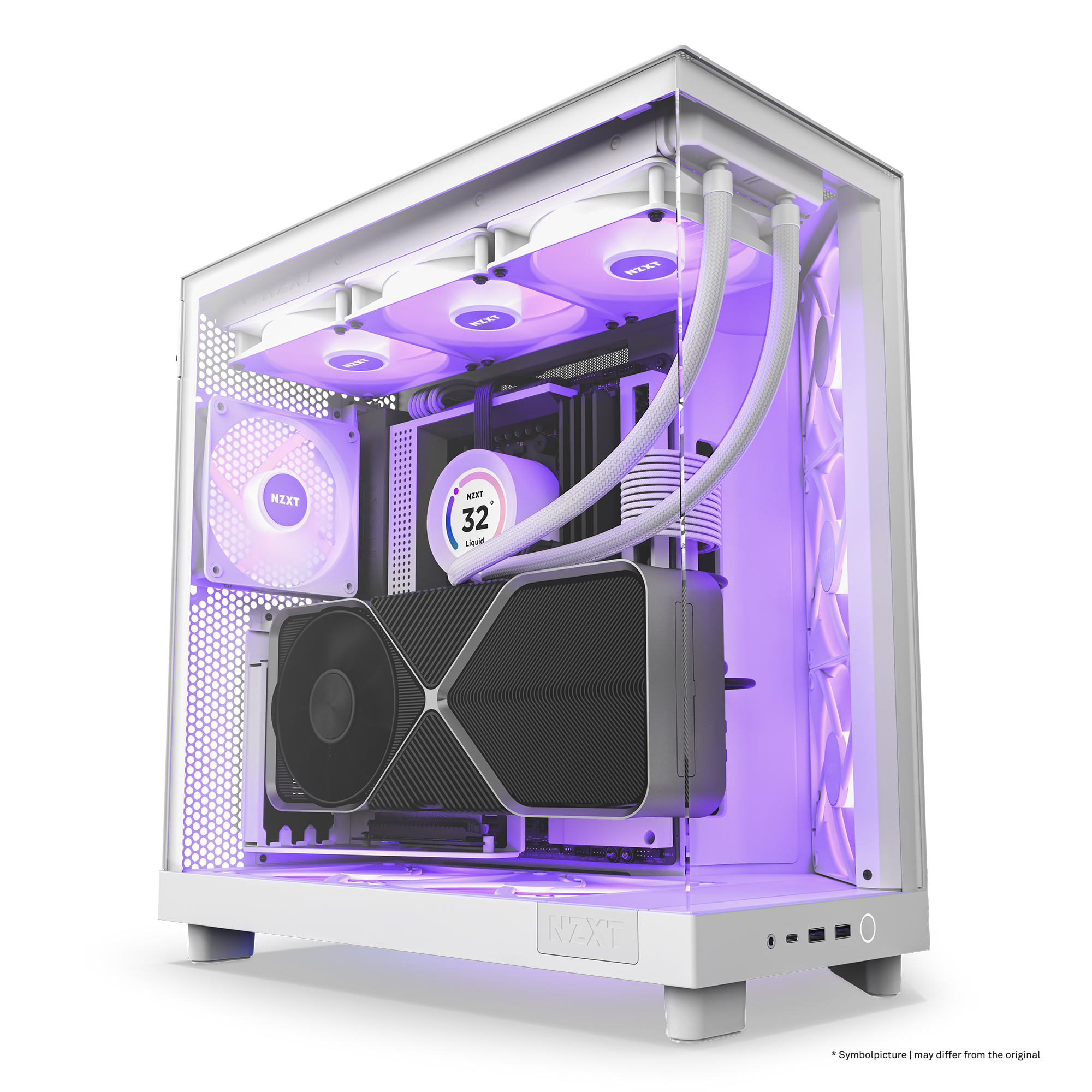 NZXT - Torre ATX NZXT H6 Flow RGB Blanca Cristal Templado