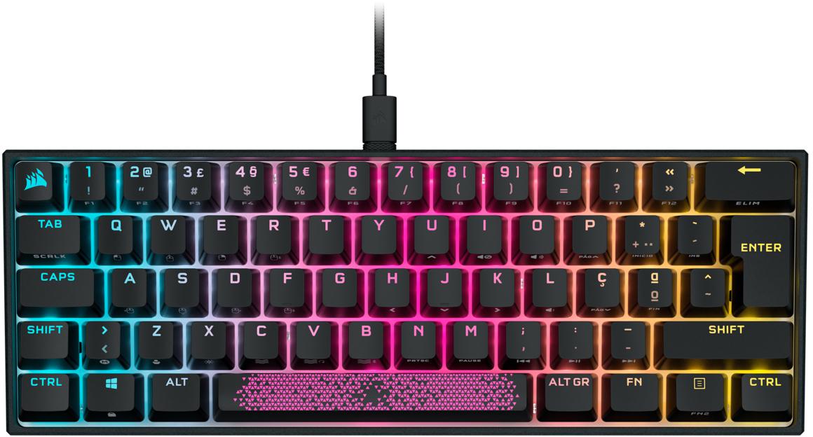 Corsair - ** B Grade ** Teclado Corsair K65 Mini 60% RGB Cherry MX Red - Mecânico (PT)