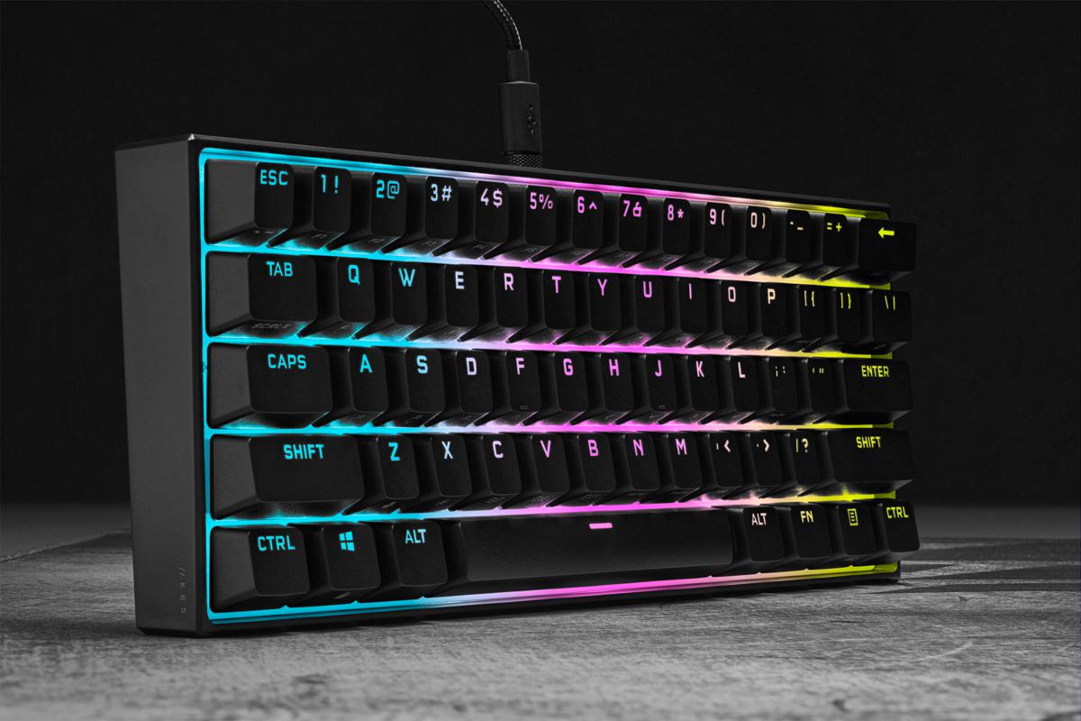 Corsair - ** B Grade ** Teclado Corsair K65 Mini 60% RGB Cherry MX Red - Mecânico (PT)