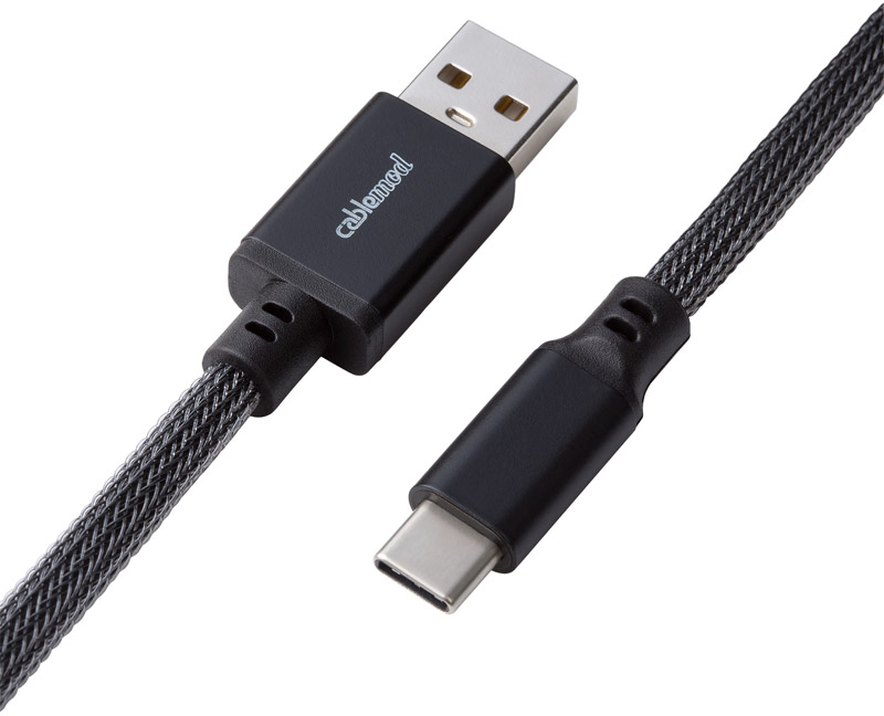 CableMod - Cable Coiled CableMod Classic para Teclado USB A - USB Type C, 150cm - Carbon Grey