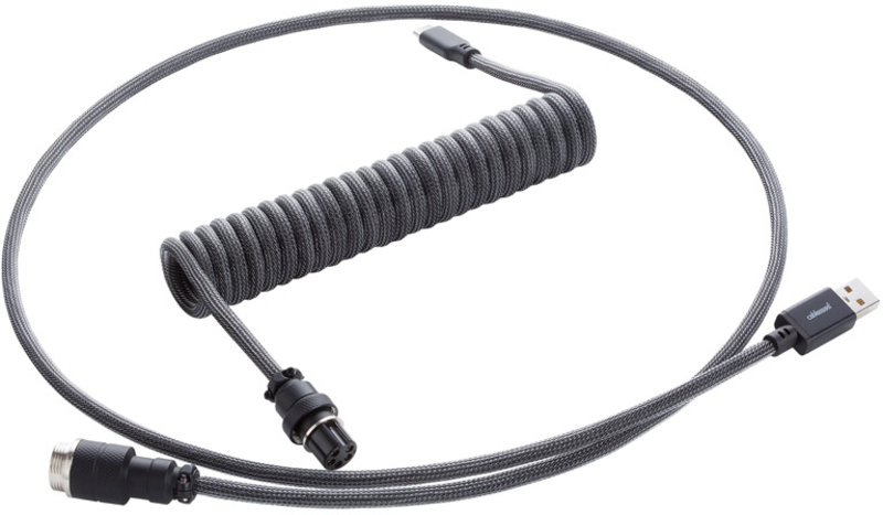 Cable Coiled CableMod Pro para Teclado USB A - USB Type C, 150cm - Carbon Grey