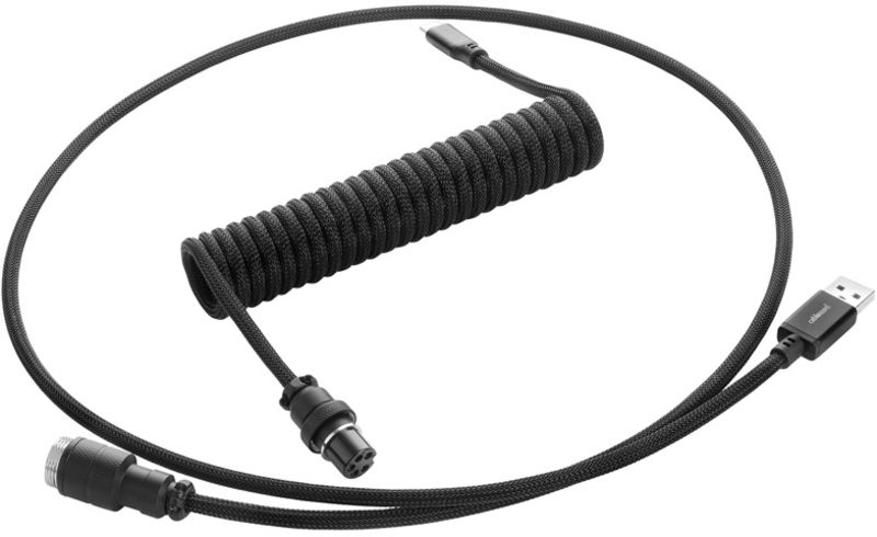 Cable Coiled CableMod Pro para Teclado USB A - USB Type C, 150cm - Midnight Black