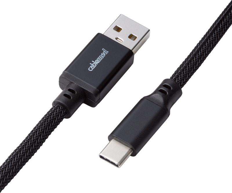 CableMod - Cable Coiled CableMod Pro para Teclado USB A - USB Type C, 150cm - Midnight Black