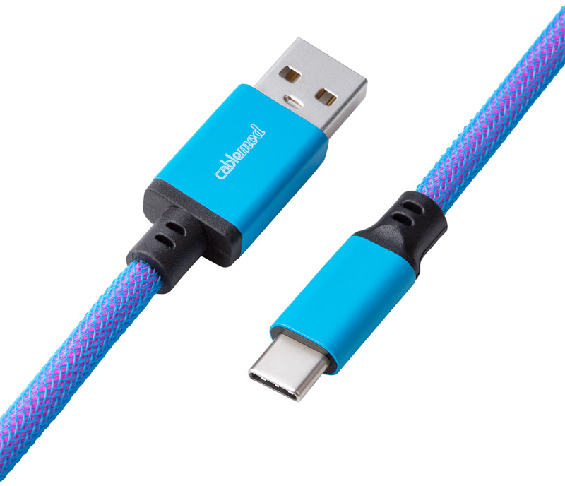 CableMod - Cable Coiled CableMod Classic para Teclado USB A - USB Type C, 150cm - Galaxy Blue