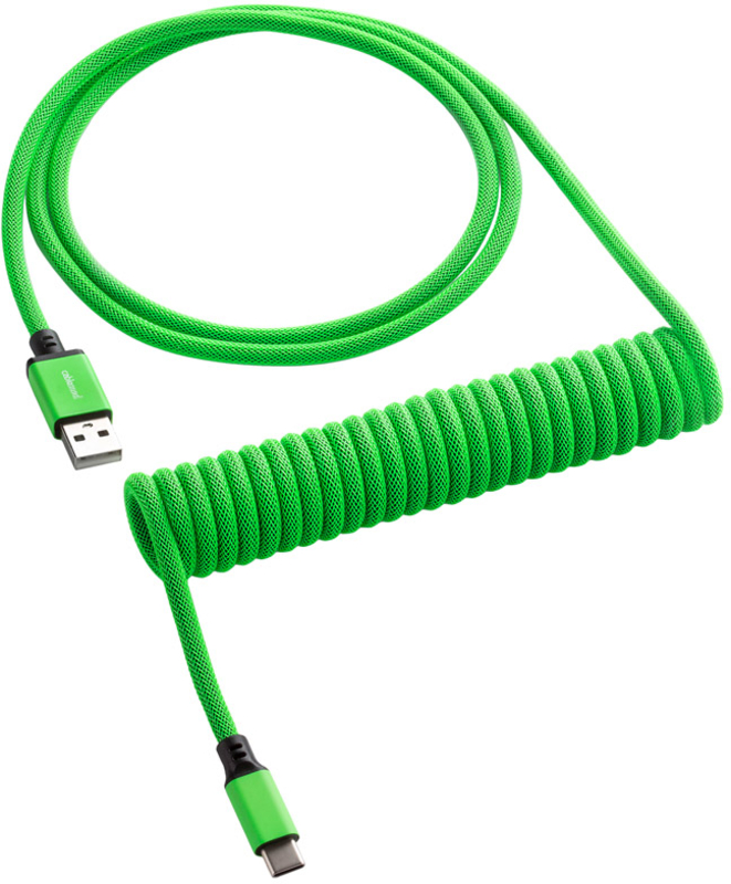 Cable Coiled CableMod Classic para Teclado USB A - USB Type C, 150cm - Viper Green