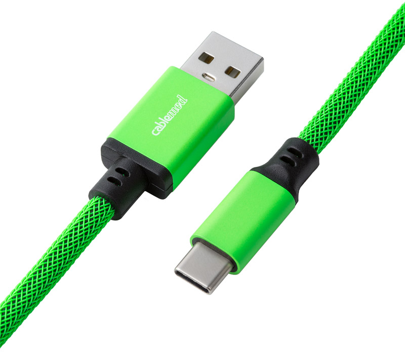 CableMod - Cable Coiled CableMod Classic para Teclado USB A - USB Type C, 150cm - Viper Green