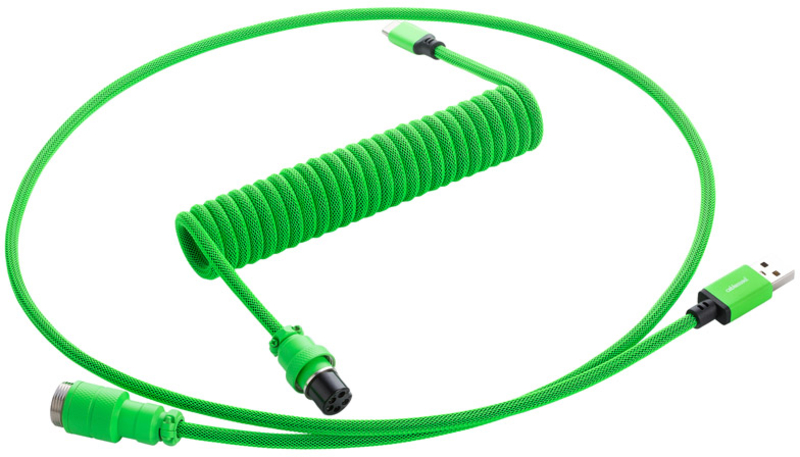 Cable Coiled CableMod Pro para Teclado USB A - USB Type C, 150cm - Viper Green
